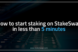 How to start staking on StakeSwap in less than 5 minutes