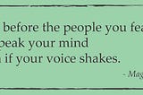 Why you need to stand up for yourself