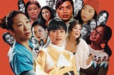 Collage of Asian supporting characters from pop culture next to the white main characters.