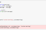 Custom warnings in Python