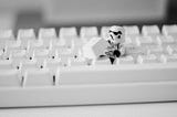 stormtrooper on keyboard