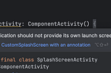Splash Screen API For New App