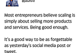 Entrepreneurship is About More Than Simply Selling Products/Services