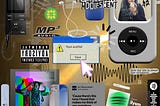 A digital collage of music-related ideas, including screenshots, social media posts, and pictures of the author.