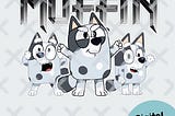 Heavy Metal Style Muffin Heeler Clip Art | Bluey Clipart | Bluey Show Clip Art | SVG PNG JPG | Muffin The Dog Image