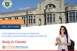 Admission 2021 Intake in University of Saskatchewan for International Students