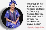 IN VOGUE AFRICA — AFRICAN INSPIRED FASHION BUSINESS