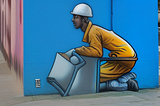Searching for a job. AI Generated wall art style.