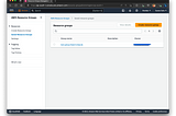 Screenshot of Resource Group page on Amazon Web Services