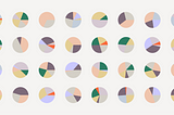 This is an illustration that shows rows of pie charts