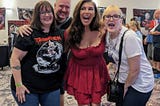 The author and her family with actress Felissa Rose.
