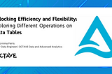 Unlocking Efficiency and Flexibility: Exploring Different Operations on Delta Tables