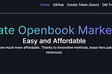Create OpenBook Market ID and Reduce Costs with Confidence
