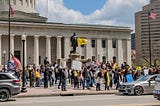 Coronavirus protests at the Ohio Statehouse in Columbus, April 18, 2020.