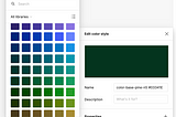 Image showing how to map existing color styles to color variables by selecting the variable from the library
