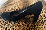 black high heel shoe.