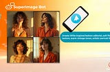 SuperImage Telegram bot showing a 4-image AI generation grid from a single text prompt