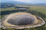 Lake Nyamunuka with Sulfur in Queen Elizabeth National park.