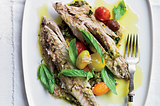 Thomas Keller’s Salt-baked Branzino with Zucchini Pistou (french pesto)