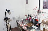 A glimpse of the room where I create my paintings.