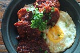 Spicy Squid Crispy Rice with Egg