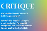 A critique of UX hiring articles(post-pandemic posts only)
