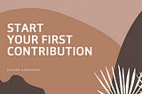 Guide to make your First Contribution