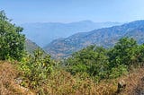 Mountain ranges of Mussoorie, Uttarakhand.