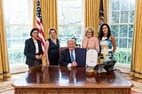 Donald Trump in the oval office