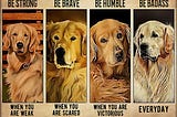 BEST Golden retriever be strong be brave be humble be badass poster