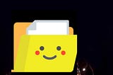A folder with a smile emoticon- Happiness portfolio