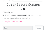 HSCTF : Super Secure System