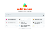screengrab of reddit answers landing page