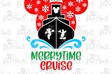 Merrytime Cruise Christmas Mouse Boy SVG, Family Vacation Trip Shirt, Digital Cut Files svg dxf jpeg png, Printable Clipart Instant Download