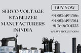 Servo Voltage Stabilizer Manufacturers in India