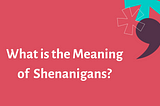 What is the Meaning of Shenanigans?