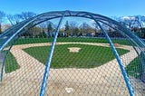 The empty baseball fields of one small American town during the lockdown