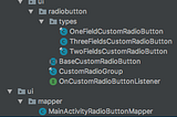 How to create a custom RadioGroup that recognizes different custom RadioButtons on Android with…