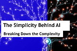 Illustration of artificial intelligence with simple algorithms and binary logic, representing the concept of AI breaking down complexity.