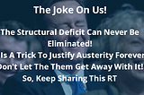 The Deficit Cannot Perminatley Be Eliminated; Even If We Have Austerity For A 1000 Years…