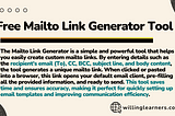 Free Mailto Link Generator Tool