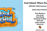 The Cool School logo is on the left. The right side of the image includes the team members’ names. Bryce Hammond is the author.