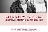 Portret Judith de Ruiter: “Weet dat wat je zegt