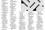 A picture of the New York Times Crossword puzzle for the first day of Hannuka, 2022. All the black boxes make the shape of a swastika.