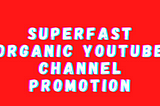 I WILL DO SUPERFAST ORGANIC YOUTUBE CHANNEL AND VEDEO PROMOTION