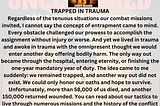 TRAPPED IN TRAUMA