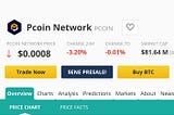 Pcoin Available- Coincheckup 🔥