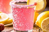 Pink Salt Weight Loss Recipe — Flat lay with ingredients: pink salt, warm water, ginger, and honey.T