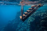 A stairway leading  down into the Deep Clue Sea