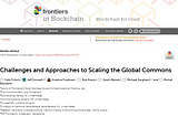 Challenges and Approaches to Scaling the Global Commons
